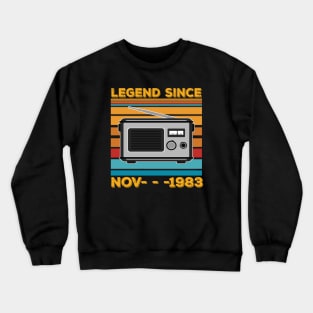 Legend Since 1983 Birthday 40th Nov Crewneck Sweatshirt